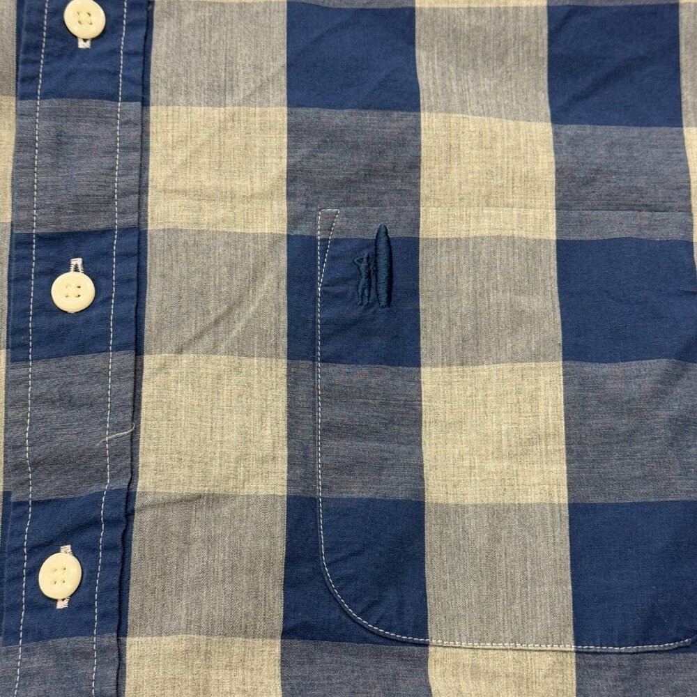 Johnnie-O Button Down‎ Shirt Mens Large Blue Gray Plaid Long Sleeve Cotton - Picture 5 of 9